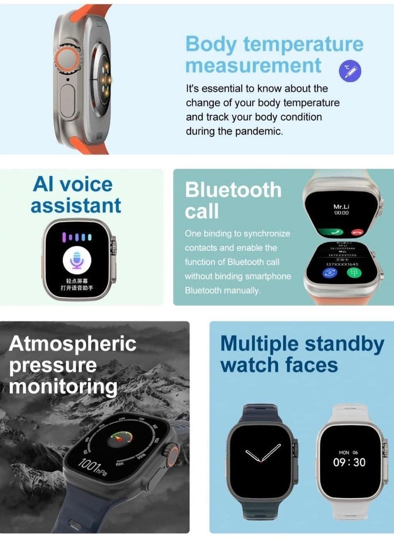 Gravity Z68 Ultra Series 8 NFC Smartwatch ‚Äì Bluetooth Calling, Waterproof, and Wireless Charging Features - Image 5