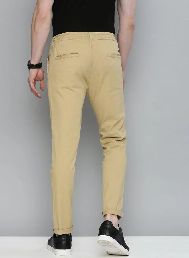 The Indian Garage Co  Men Slim Fit Solid Chinos for Men | Best Price UAE