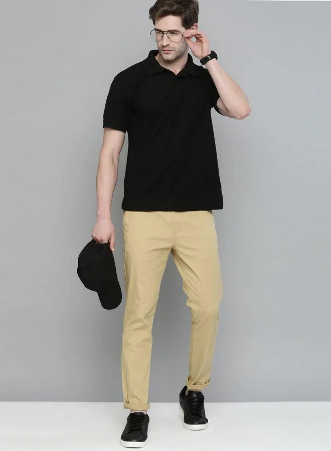 The Indian Garage Co  Men Slim Fit Solid Chinos for Men | Best Price UAE