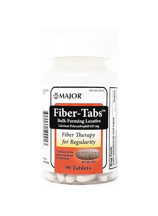 MAJOR Fiber-Tabs 625 Mg Tablets - Fiber Therapy for Regularity - Occasional Constipation Relief for Adults - 90 Tablets (2 Pack) - Image 1