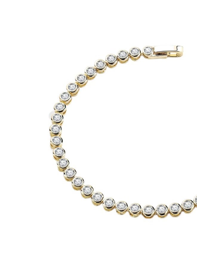 FANZE Classic Tennis Bracelets for Women 3-5MM Cubic Zircon 14K Gold Sliver Plated Bracelet AdjustableTrendy Jewelry Gift for Holiday 6.5-7.5 Inch, 19.1cm, Cubic Zirconia Brass, Cubic Zirconia - Image 1