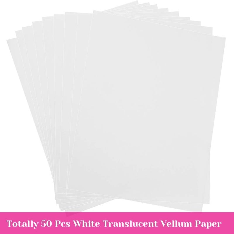 cridoz 50 Sheets Vellum Paper 8.5 x 11 Inches Translucent Clear for Printing Sketching Tracing Drawing Animation - Image 2