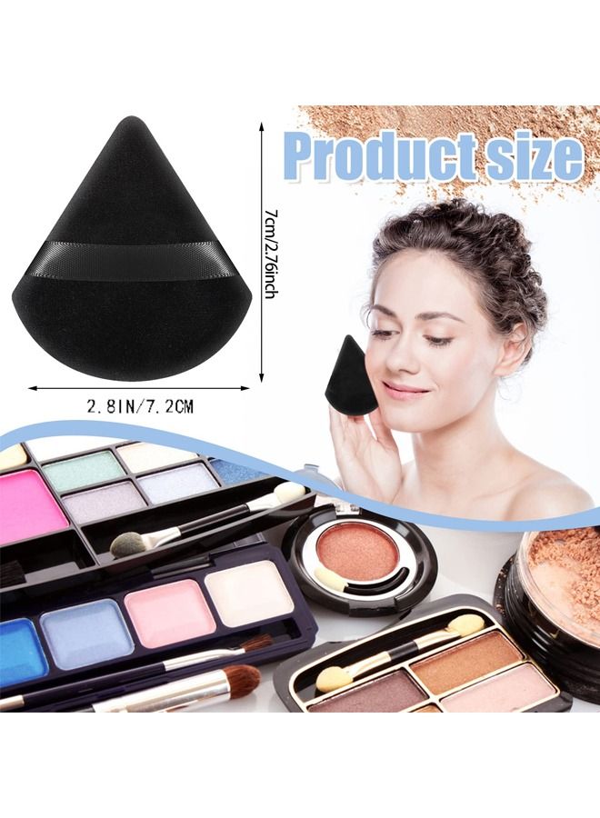 6-Pcs Soft Velvet Face Makeup Triangle Powder Puff White 7x7.2CM - Image 5