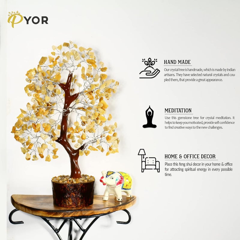 PYOR Yellow Aventurine, Crystal Tree of Life, Money Tree, Crystal Gifts, Home Decor Clearance, Energy Stones and Crystals, Good Luck Decor, Healing Crystals - Image 2