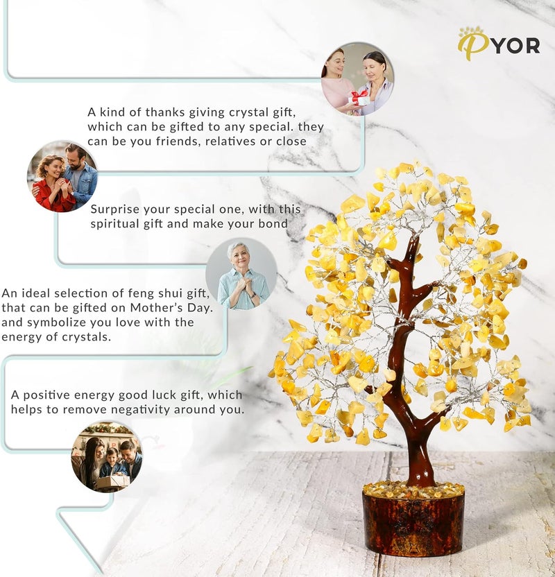 PYOR Yellow Aventurine, Crystal Tree of Life, Money Tree, Crystal Gifts, Home Decor Clearance, Energy Stones and Crystals, Good Luck Decor, Healing Crystals - Image 4