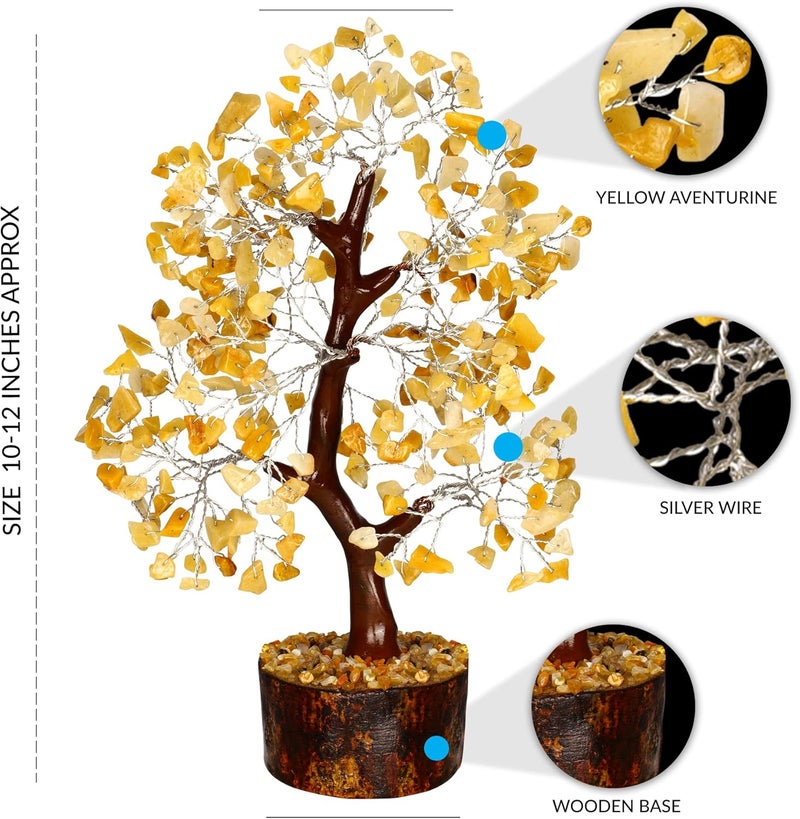 PYOR Yellow Aventurine, Crystal Tree of Life, Money Tree, Crystal Gifts, Home Decor Clearance, Energy Stones and Crystals, Good Luck Decor, Healing Crystals - Image 3