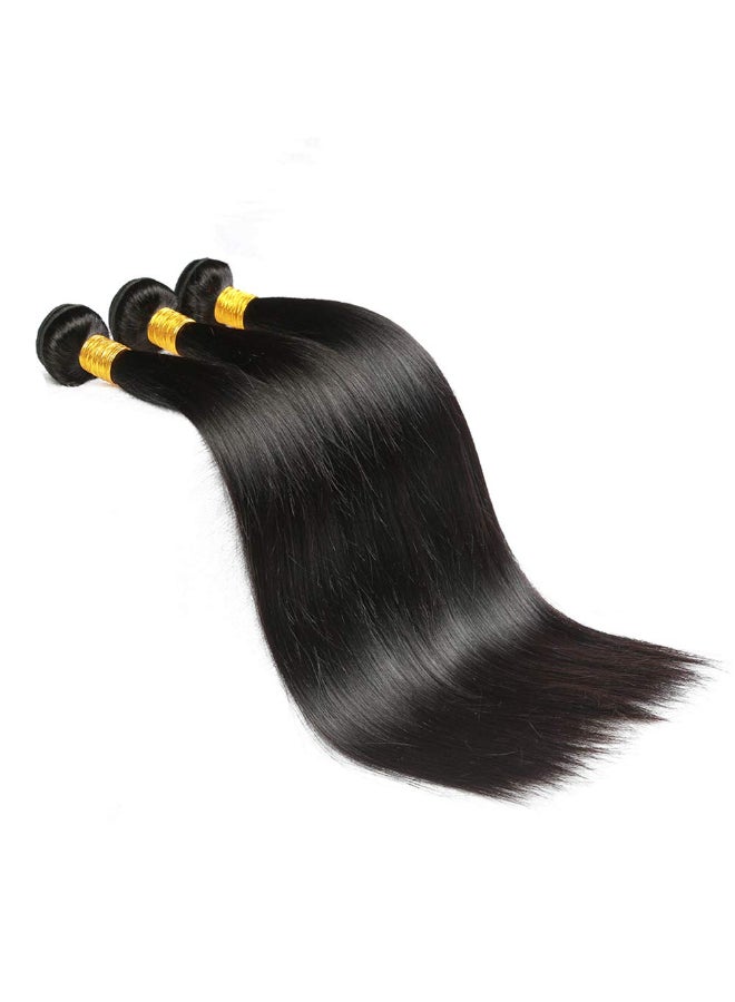 Risbaer Brazilian Virgin Hair Straight Remy Human Hair Extensions Bundles 100g Natural Black Color Single Bundle 20 inch - Image 4