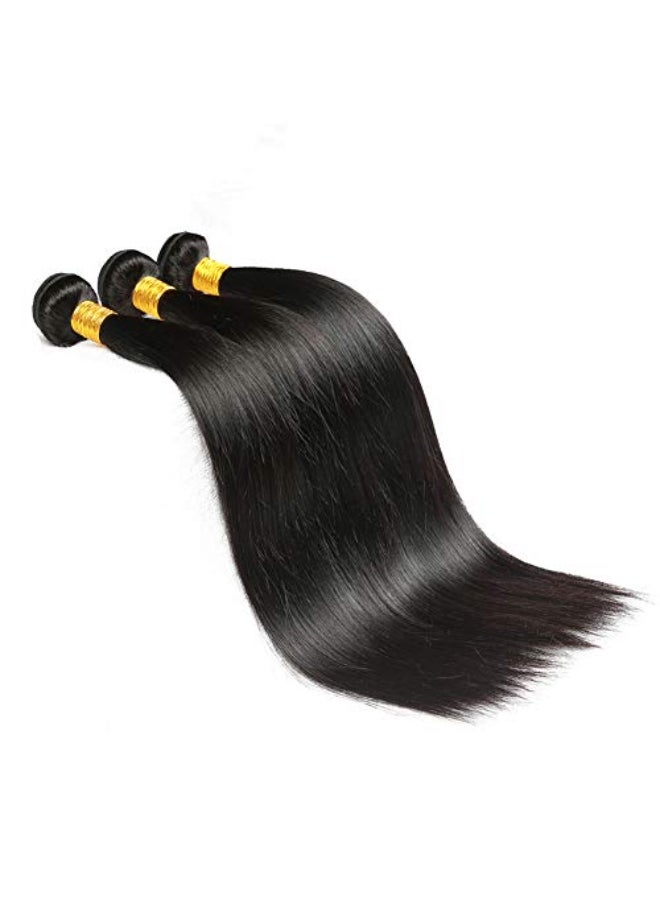 Risbaer Brazilian Virgin Hair Straight Remy Human Hair Extensions Bundles 100g Natural Black Color Single Bundle 20 inch - Image 3