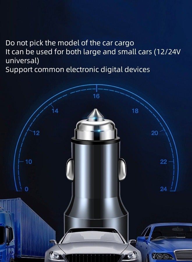 4.8A Fast Charging Metal Dual USB Car Charger High power suitable for large and small cars to meet daily needs of charging, black  - Image 2
