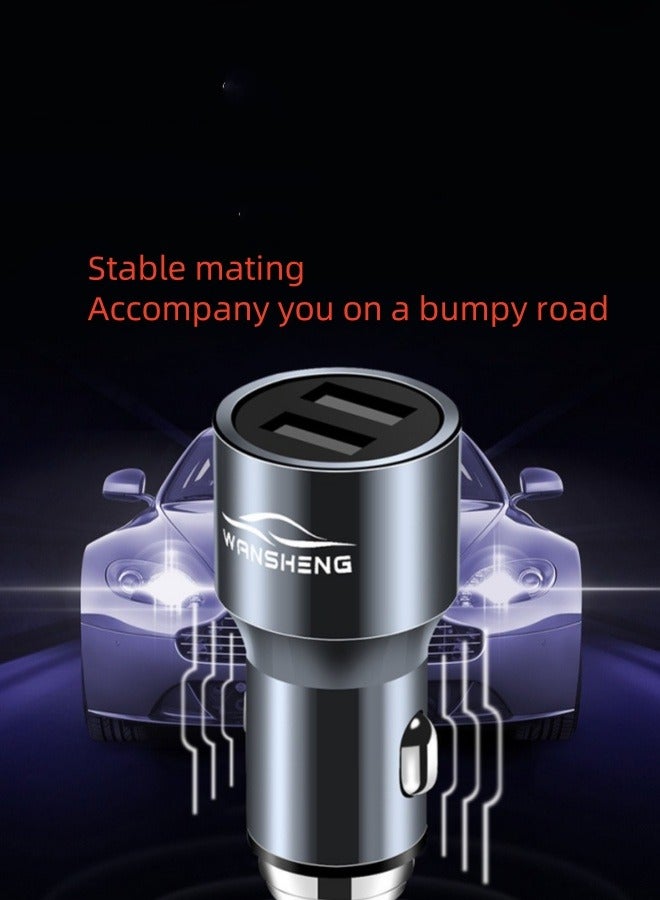 4.8A Fast Charging Metal Dual USB Car Charger High power suitable for large and small cars to meet daily needs of charging, black  - Image 3