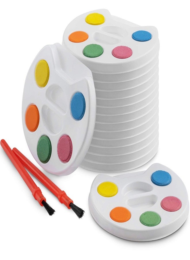 Bedwina Mini Watercolor Kids Paint Set - (Bulk Pack of 12) - 5 Watercolor Paints, Palette Tray and Painting Brush, for Art Party Favors, Kids Prizes and Paint Party Supplies - Image 1