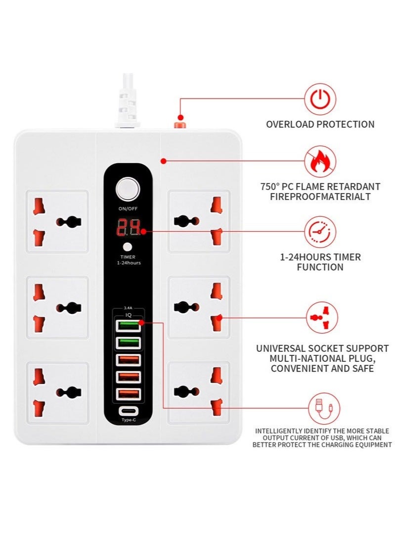 3 Meter Universal Socket, Charging USB Socket Timing Function Extension Plug White - pzsku/Z884A471B56A825836FF3Z/45/_/1716772300/a631c522-16b4-478c-9e5e-a1644cc7c105