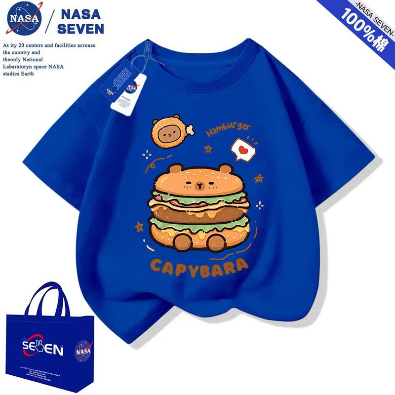 Nasa Kidsren'S Capybara Pure Cotton Short-Sleeved Cute Summer Cartoon Capybara T-Shirt Tops For Men And Women Baby Half-Sleeved - Image 5