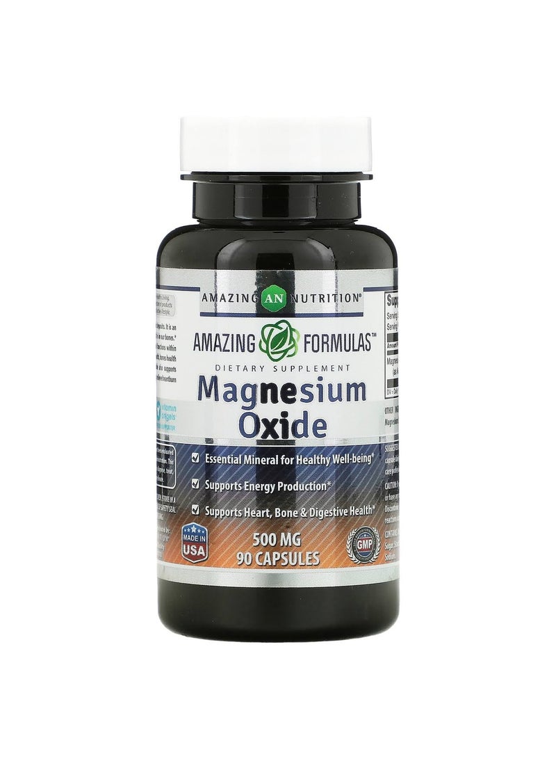 Amazing Nutrition Magnesium oxide supplement increases energy output 500mg, 90 capsules - Image 3