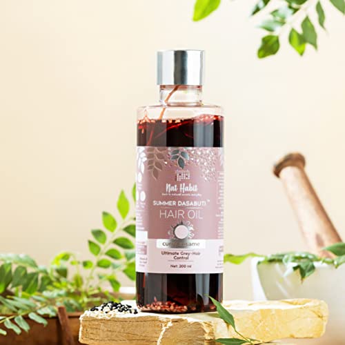 Nat Habit Curry Sesame Hair Oil For Oily, Normal, Curly, Colored Hair With 16 Herbs, Coconut & Amla (100ml) - Image 5