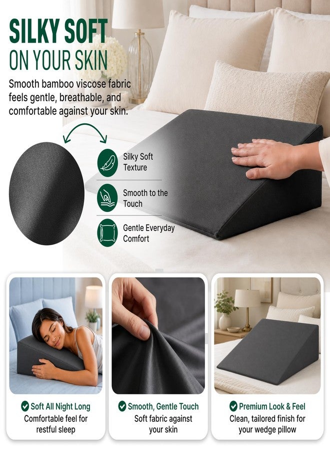 PlanetofBamboo Bamboo Viscose Wedge Pillow Case Cover 24" W x 24" L x 10" H, Moisture-Wicking, Cooling and Breathable Wedge Pillow Cover with Zipper - Image 4