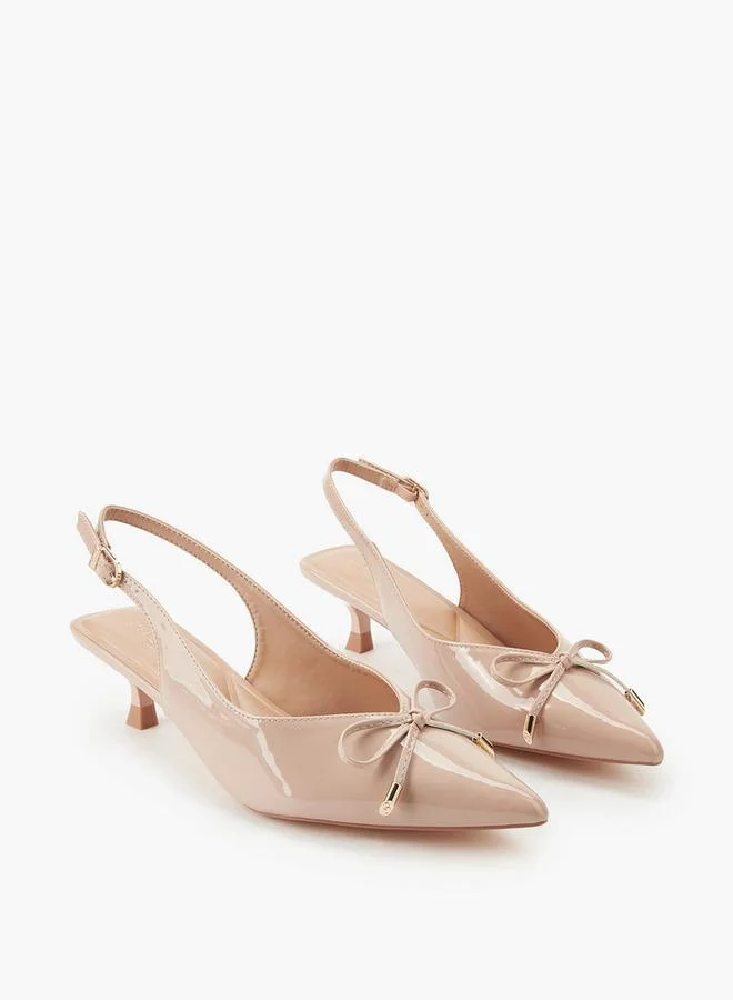 Celeste Women Bow Detail Kitten Heel Shoes