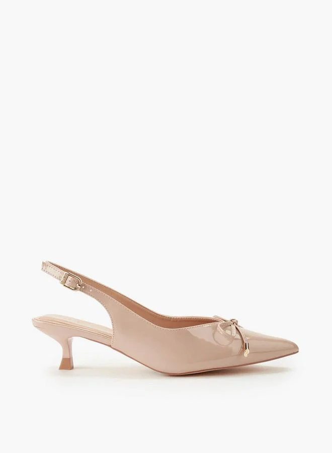 Celeste BEIGE Women Bow Detail Kitten Heel Shoes for Women | Best Price UAE