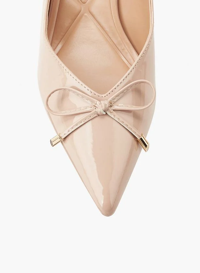 Celeste BEIGE Women Bow Detail Kitten Heel Shoes for Women | Best Price UAE