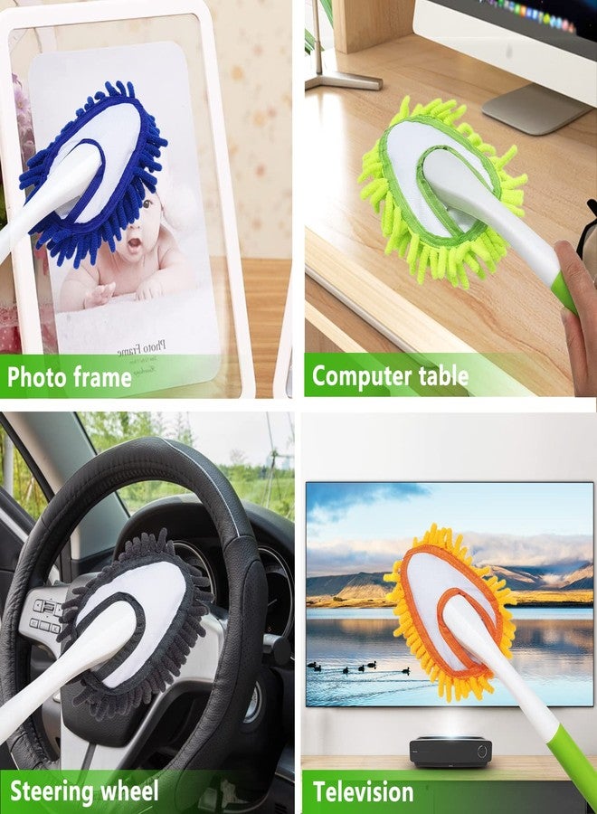 HDongany 13 Inch Microfiber Feather Duster,with 4 pcs Washable Duster Head, Car Duster, Perfect for Cleaning Windows, Tables, Cars,Furniture, Walls, Fans, Screens - Image 5