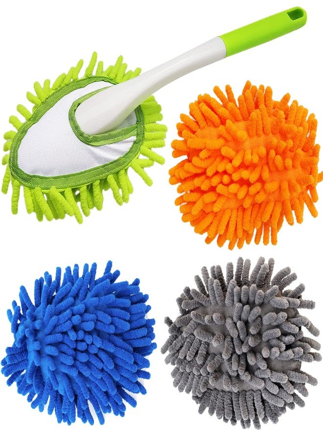 HDongany 13 Inch Microfiber Feather Duster,with 4 pcs Washable Duster Head, Car Duster, Perfect for Cleaning Windows, Tables, Cars,Furniture, Walls, Fans, Screens - Image 1
