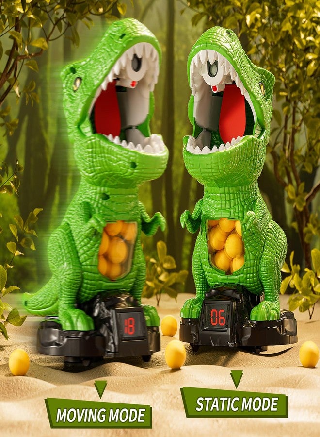 JUKUDAHU Dinosaur Shooting Boy Toys for Kids Age 3 4 5 6 7 8 - Moveable Shooting Game with Scoreboard, Light and Sound, 12 Foam Balls, Boy Toddler Toys 5-7 6-8 8-10, Competition Game Gifts (Green) - Image 4