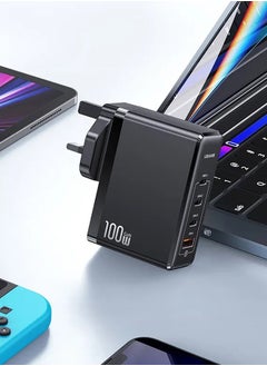 Usams شاحن GaN بقوة 100 وات لأجهزة الكمبيوتر المحمولة والهواتف المحمولة مع 3 منافذ USB-C و1 منفذ QC3.0 USB-A، الشاحن السريع الأفضل لأجهزة iPhone 14 و13 Pro وXiaomi وSamsung وMacbook  - Image 4