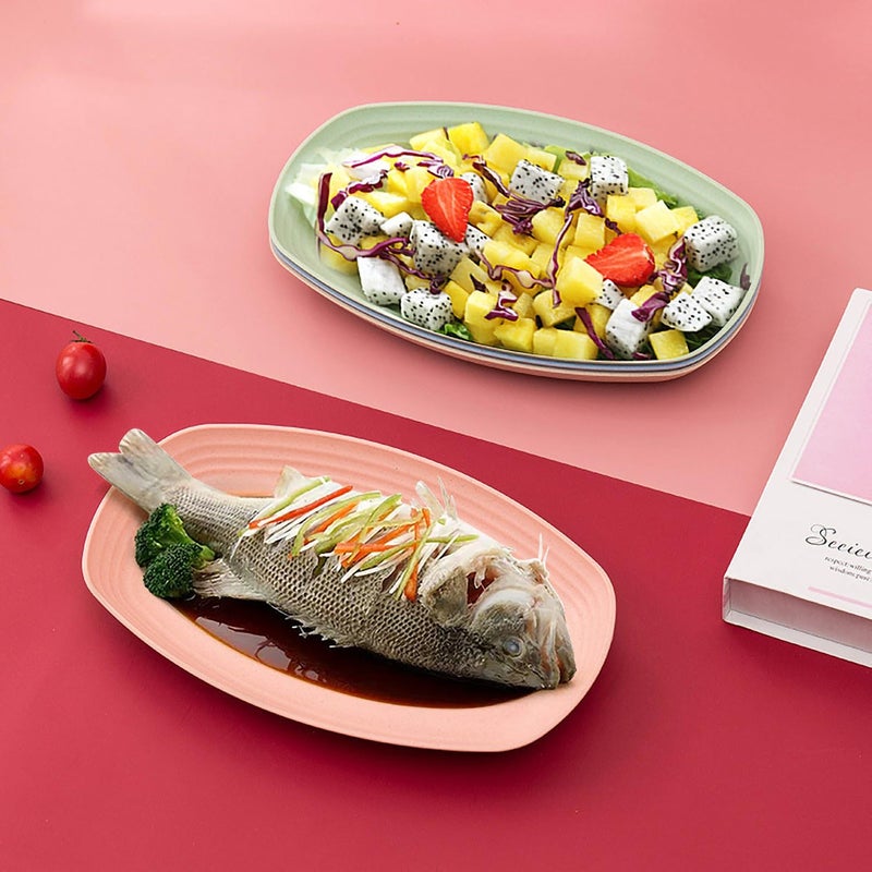 P-PLUS INTERNATIONAL Unbreakable Deep Dinner Plates, Set Wheat Straw Plate Dishwasher Safe Kitchen Plates Wheat Straw Dinnerware Sets Kid-Friendly for Kitchen (Set of 4, Random Color) - Image 5