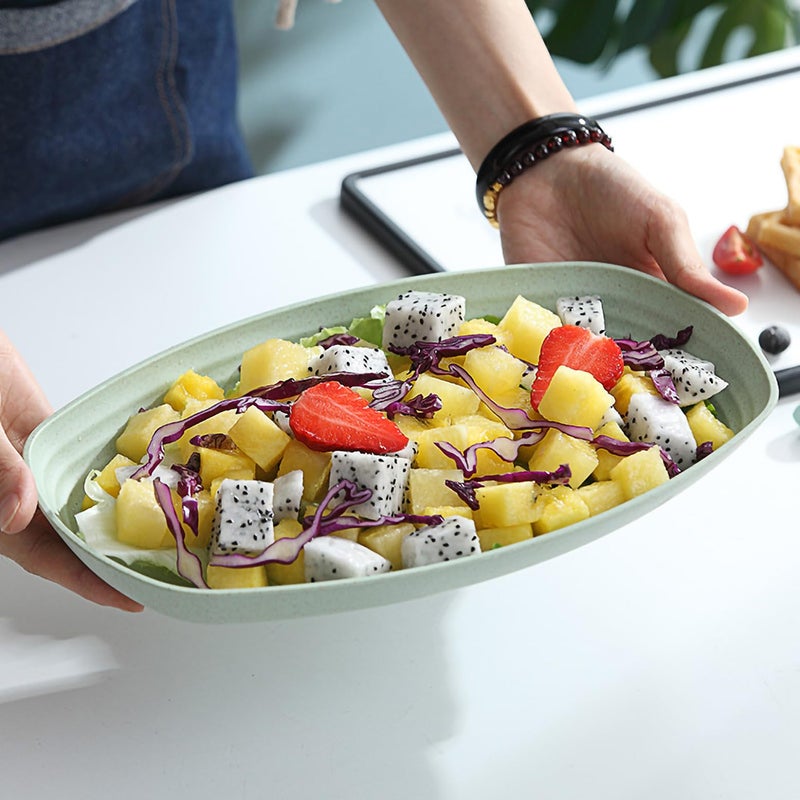 P-PLUS INTERNATIONAL Unbreakable Deep Dinner Plates, Set Wheat Straw Plate Dishwasher Safe Kitchen Plates Wheat Straw Dinnerware Sets Kid-Friendly for Kitchen (Set of 4, Random Color) - Image 4