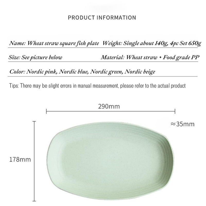 P-PLUS INTERNATIONAL Unbreakable Deep Dinner Plates, Set Wheat Straw Plate Dishwasher Safe Kitchen Plates Wheat Straw Dinnerware Sets Kid-Friendly for Kitchen (Set of 4, Random Color) - Image 2