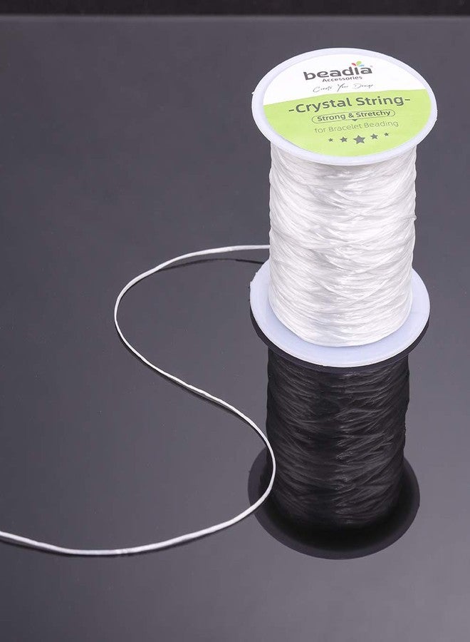 BEADIA Flat Elastic Crystal String 1.0mm Clear Bead Cord for Bracelet Beading Jewelry Making 109yard - Image 2