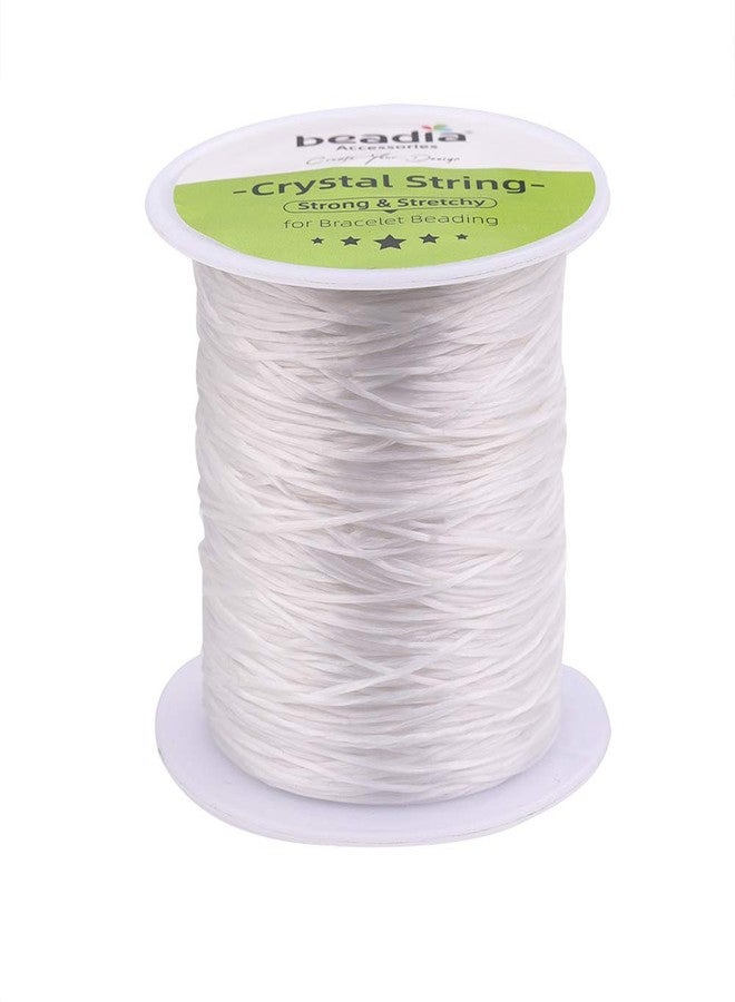 BEADIA Flat Elastic Crystal String 1.0mm Clear Bead Cord for Bracelet Beading Jewelry Making 109yard - Image 1