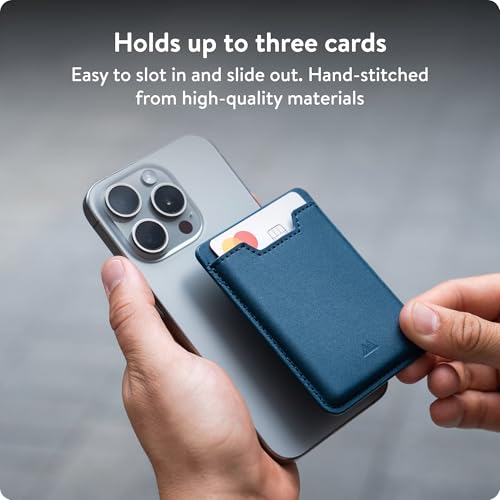 Mous MagSafe Compatible Wallet Card Holder Cell Phone Magnetic Wallet for iPhone 17 iPhone 16 iPhone 15 iPhone 14 iPhone 13 and iPhone 12 Models MagSafe Compatible Accessory Navy Blue - Image 3