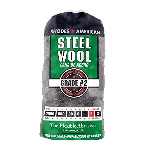 Homax Steel Wool, 12 pad, Medium Coarse Grade #2, Rhodes American, Surface Preparation - Image 1