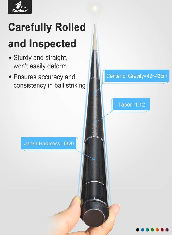 CUEBAR 4 Set 58" 2-Piece Pool Cue Sticks - Black Blue Red Purple,18-21oz - Image 5