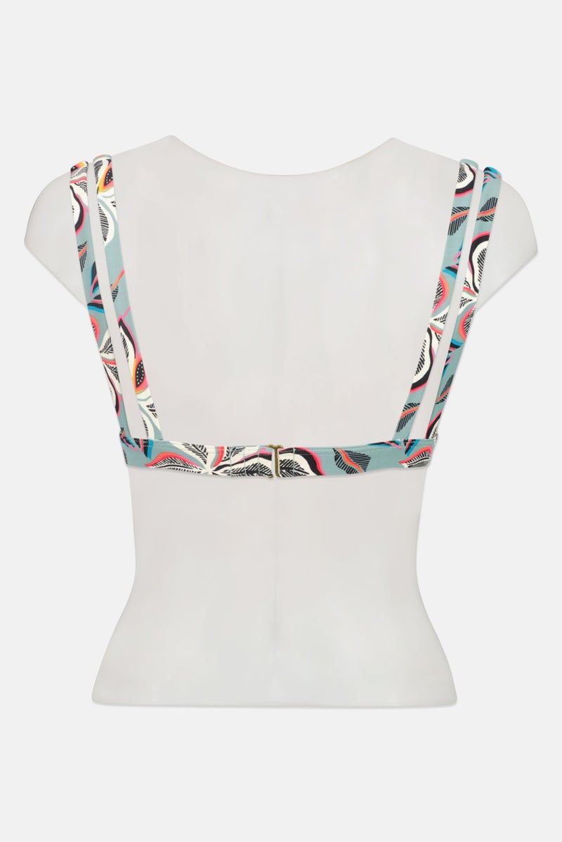 Billabong Women Floral Print Non-Padded Bikini Top, Multicolor - Image 2
