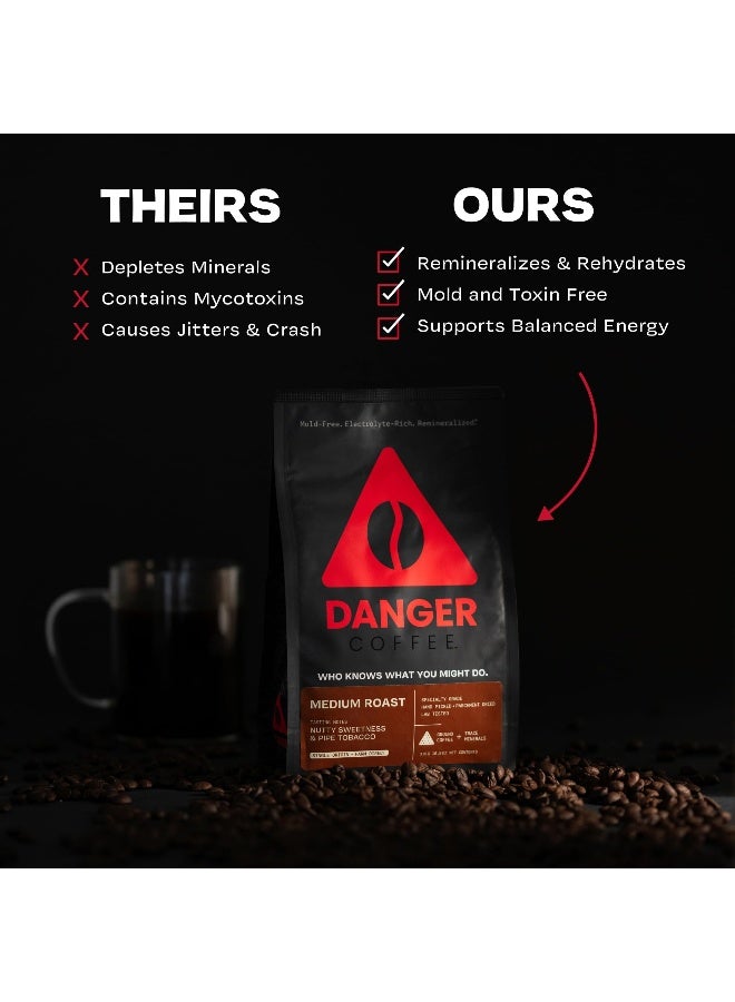 Danger Coffee by Dave Asprey Remineralized Mold Free Lab Tested Ground Coffee Medium Roast 109 Ounce - Image 3