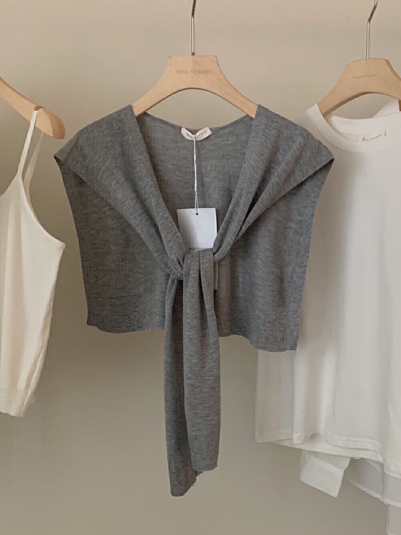 MISS STUDIO 2024 Spring Korean Knit Shawl for Women 2053 Smoky gray 