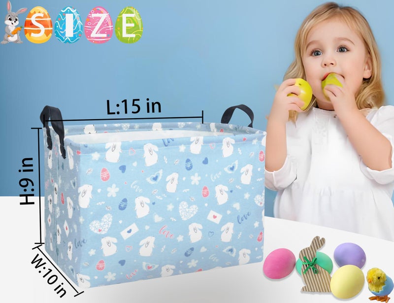 BOOHIT Large Easter Baskets for Kids Personalized Baby Girl Easter Basket Cute Teen Boy Spring Decor (Love Envelope Bunny Egg) - Image 2