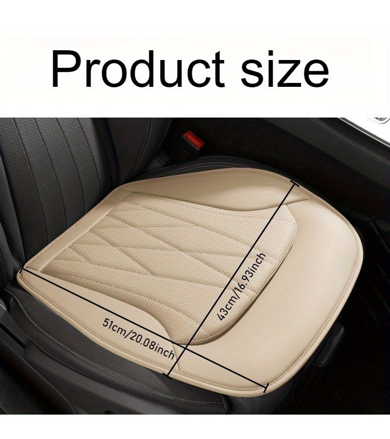 Ivory White 3D Perforated PU Leather Car Seat Cushion Set Breathable Comfortable Universal Front Seat Pad - Image 2
