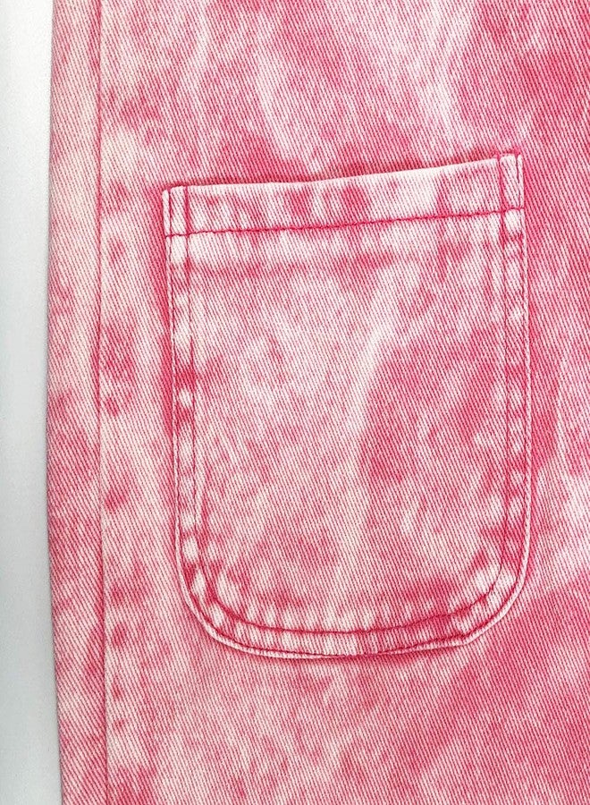 Peacolate 4-16Years Girls Pink Embroidered Denim Overalls Denim Jumpsuits & Rompers Big Girls Pants, Pink, 6-7 Years - Image 4