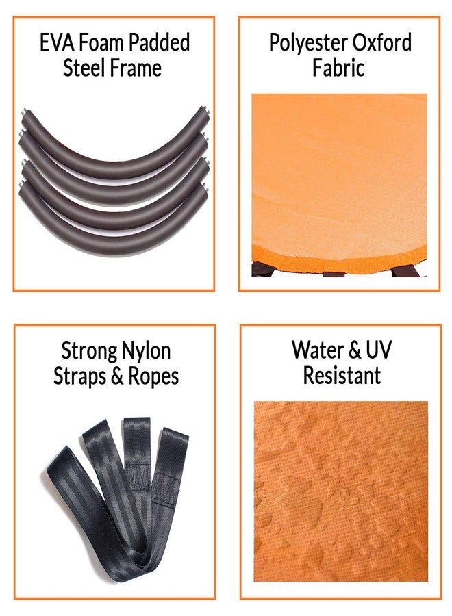 Clevr 40" Tree Net Teslin Web Saucer Round Swing, Detachable 360 Degree Spin Swivel Hanging Hardware & Adjustable 71" Height Rope, 600 lbs Limit, Orange & Black - Image 5