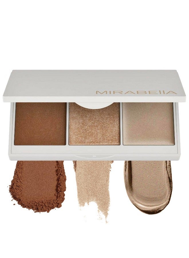 Mirabella Megastar Pro Face Trio Powder Contour Palette With Bronzer Powder & Cream Highlighter, Lightweight & Buildable Color Contour Makeup Creates A Flawless, Sculpted Look For All Skin Types - Image 1