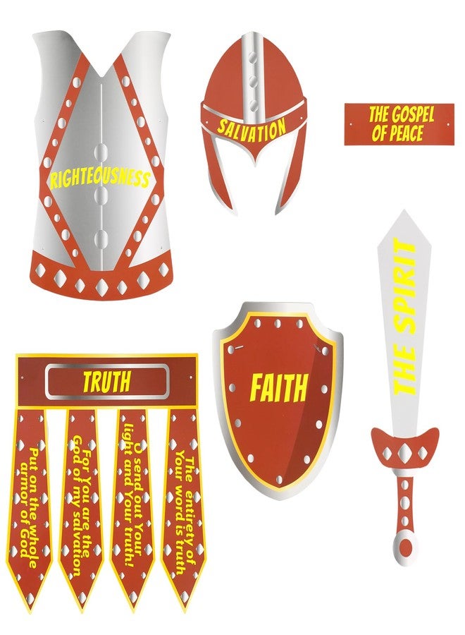 Watersay 12 Sets Armor of God Costume Armor of God Craft Kit for Kids Cutouts Christian Bible Sunday School and Religious Classroom Decor for Children School Classroom Activity Party Favor Decoration - Image 1