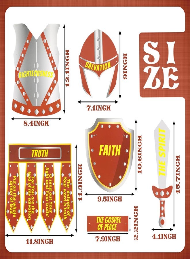 Watersay 12 Sets Armor of God Costume Armor of God Craft Kit for Kids Cutouts Christian Bible Sunday School and Religious Classroom Decor for Children School Classroom Activity Party Favor Decoration - Image 2