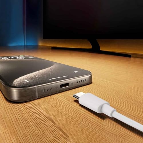 Smays White Fast Charging Cable for iPhone 16/15 Pro Max, Samsung Galaxy S23, Google Pixel 6/7/8, and Android Devices - 10-Inch Short USB C to USB C Cable - Image 3