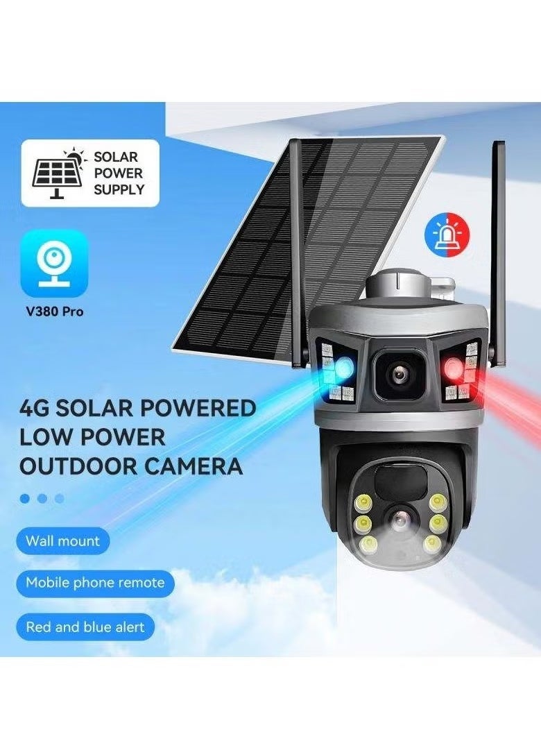 JAJEEK NEW V380 Dual Lens Wireless Solar Camera – 6MP 4G Self-Tracking Outdoor Security Camera with Solar Power, HD Night Vision, Intelligent Motion Detection, Two-Way Audio, IP66 Waterproof & Weatherproof Design, Ideal for Home and Business Security - Image 1