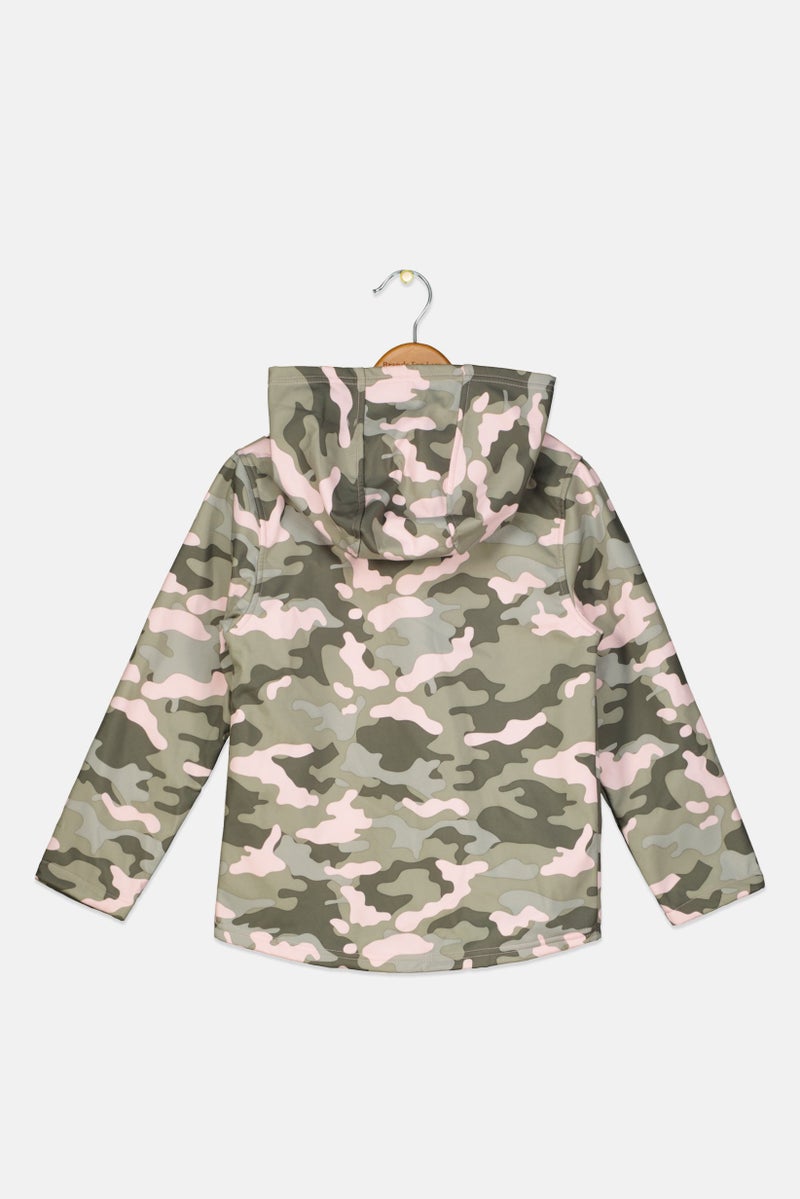 Body Glove Kids Girl Hooded Camouflage Sweatshirt, Green Combo - Image 2