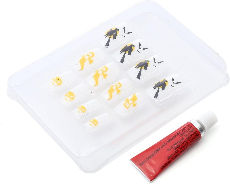 Halloween Fake Nails 12Piece GlueOn Set Spooky Themed Designs Glue Included HN12