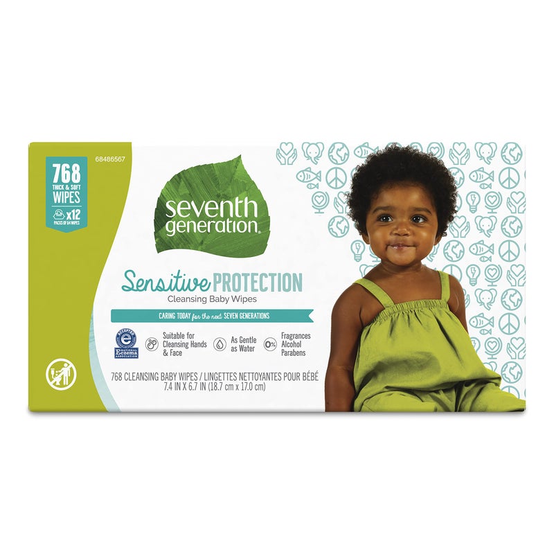 Seventh Generation Baby Wipes Sensitive Protection with Snap Seal Diaper Wipes 768 Count - Image 1